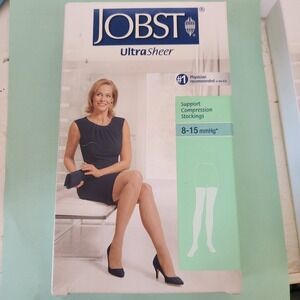 Jobst Ultra Sheer Support Compression Stocking Thigh High 8-15mmHG Silky Beige M